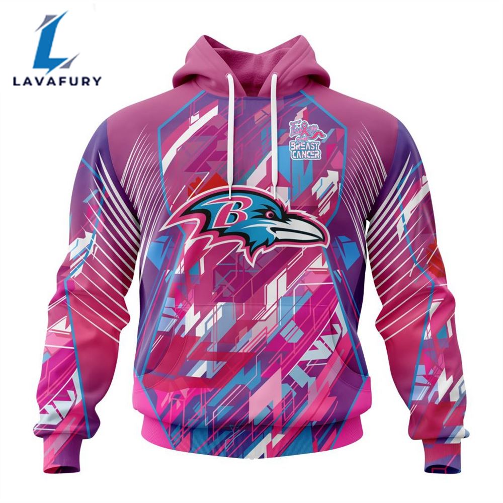 BEST NFL Baltimore Ravens, Specialized Design I Pink I Can! Fearless Again Breast Cancer 3D Hoodie Shirt