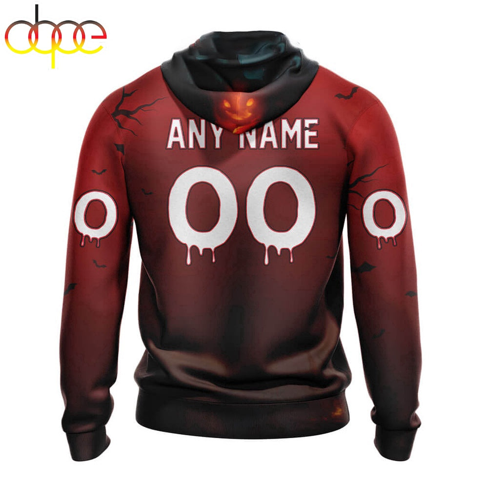 Custom Name And Number Detroit Lions Horror Terrifier Ghoulish Halloween Day Hoodie