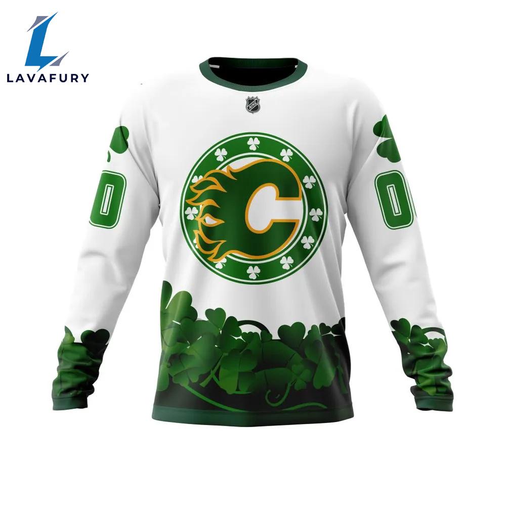 Calgary Flames Happy St.Patrick Days Jersey Long Sleeved Sweatshirt
