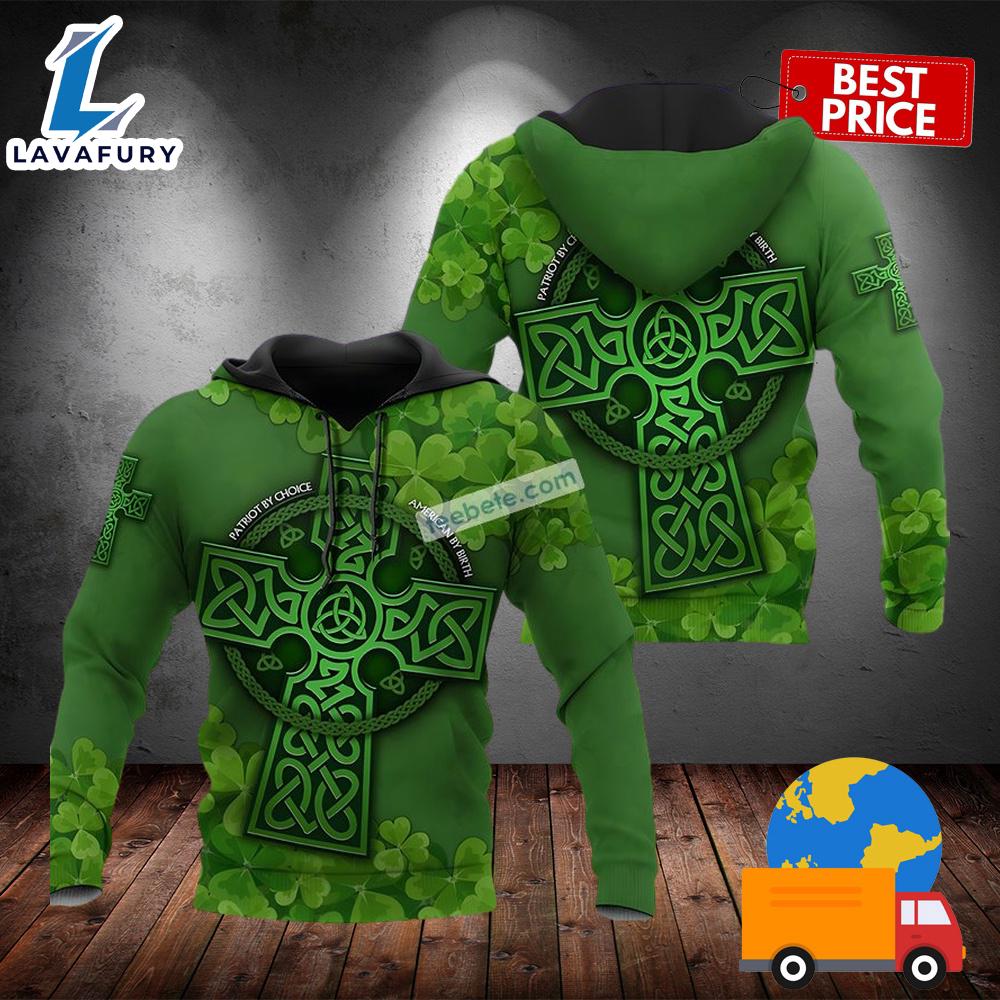 Celtic Cross St Patricks Lucy To Have Green 3D Hoodie Jacket 2025