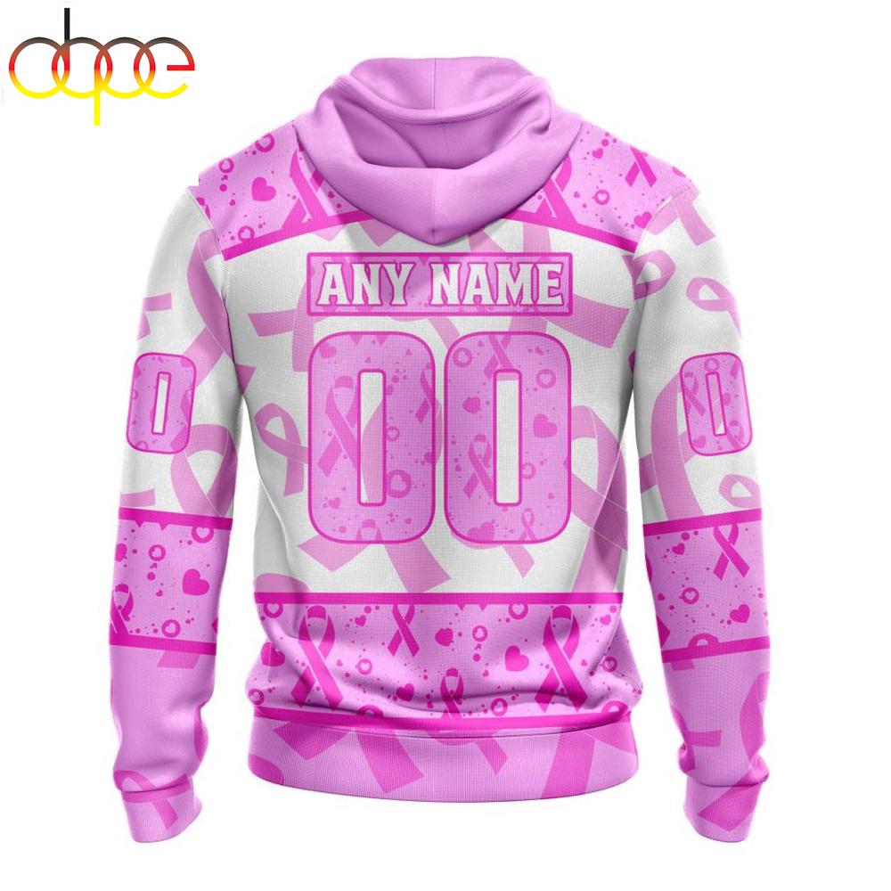 Custom Name And Number NHL New York Islanders Pink October Breast Cancer Awareness 3D Hoodie