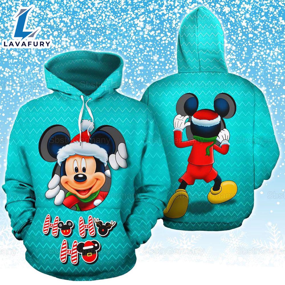Disney Mickey Hoodie, Ho Ho Ho Mickey Christmas Hoodie, Disney Christmas