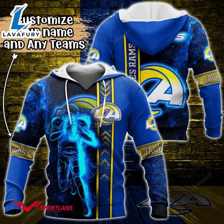 Los Angeles Rams NFL Custom Name 3D Hoodie Teams Shirt For Fans Gift Sport