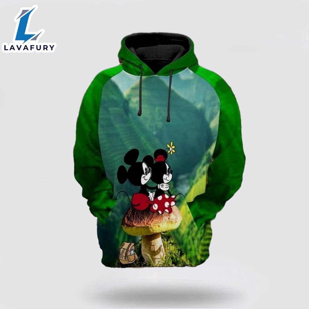 Mickey And Minnie Disney Landscape 3D Hoodie- Mickey 3D Shirts Gift