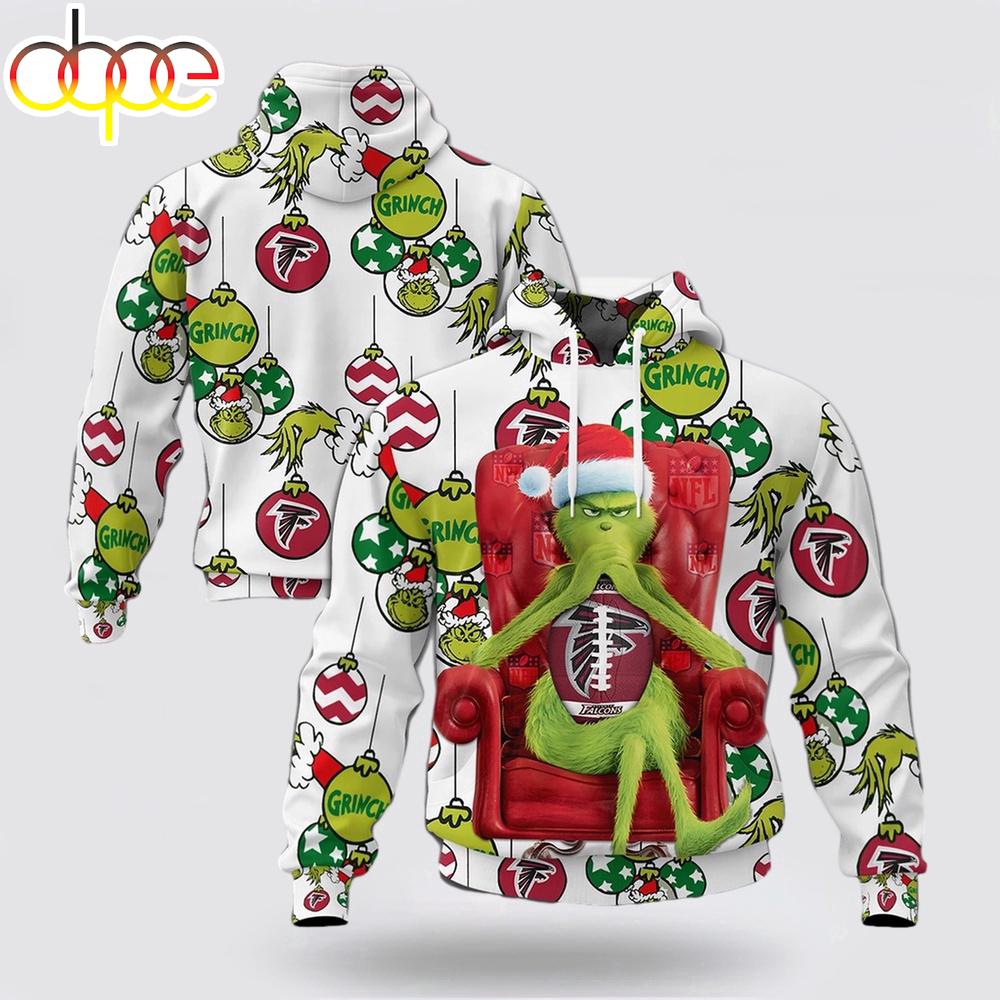 NFL Atlanta Falcons Grinch Christmas All Over Print Hoodie Shirt