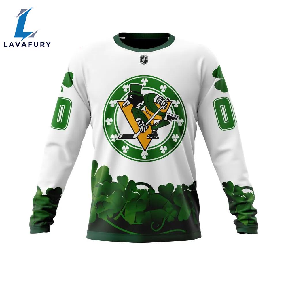 Pittsburgh Penguins Happy St.Patrick Days Jersey Long Sleeved Sweatshirt