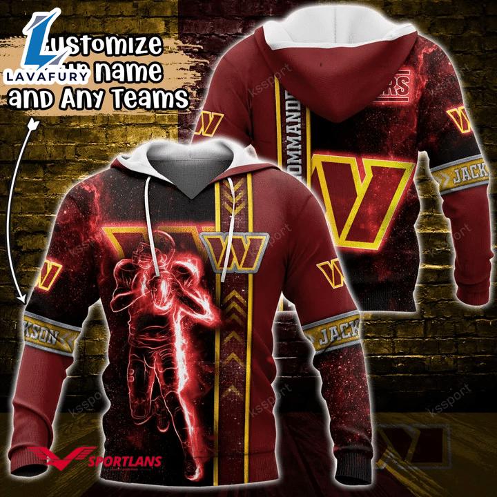 Washington Commanders NFL Custom Name 3D Hoodie Teams Shirt For Fans Gift Sport